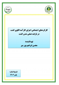 کارکردهای اجتماعی اجرای کارآمد الگوی کشت در فرایند عمقی شدن کشت